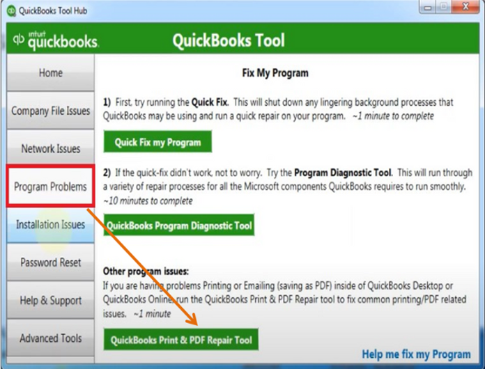QuickBooks pdf and print repair tool