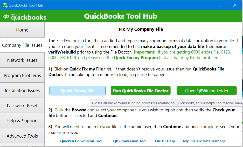 Tool Hub Quick Fix my File Program