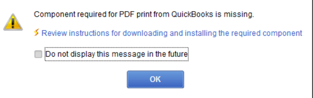 quickbooks detected that a component required to create pdf