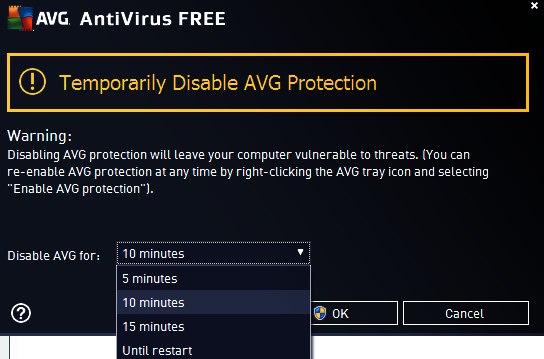 AVG antivirus turn off