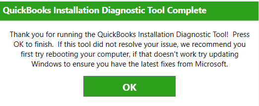 QuickBooks Install Diagnostic Tool Complete