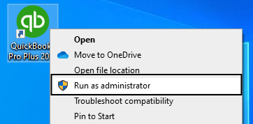 Run QuickBooks Desktop as a Administrator