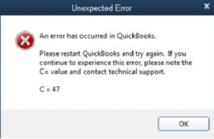 QuickBooks Error C=47