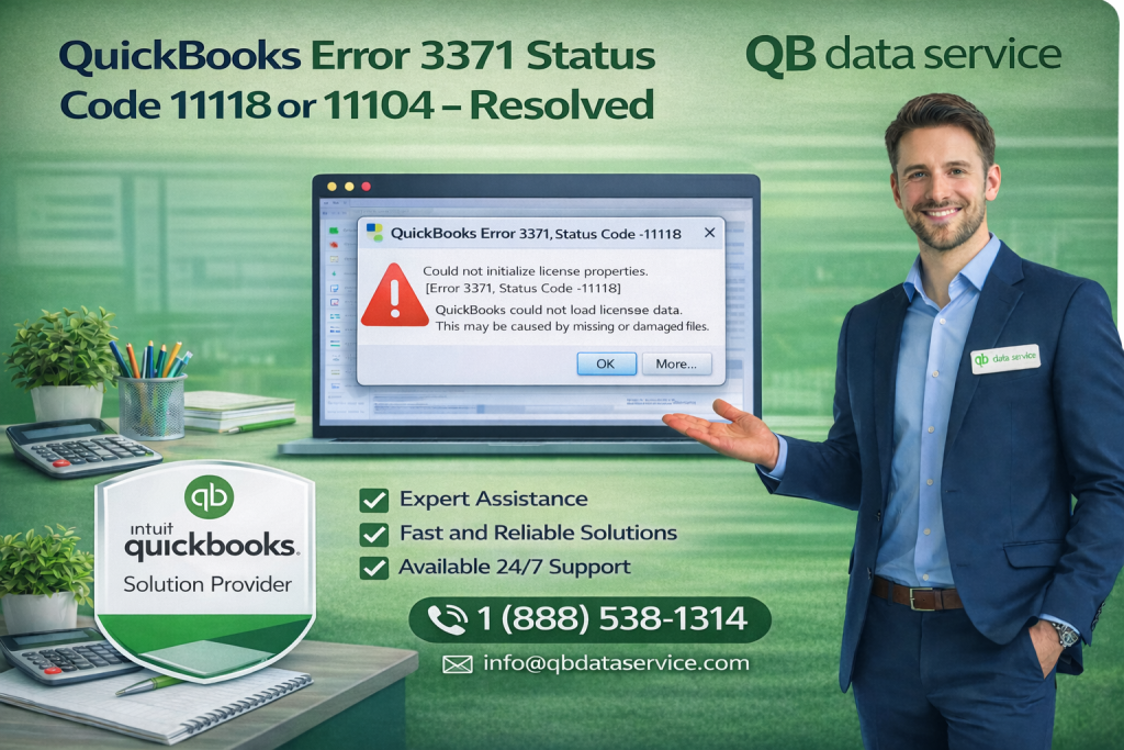 QuickBooks Error 3371 Status Code 11118 or 11104